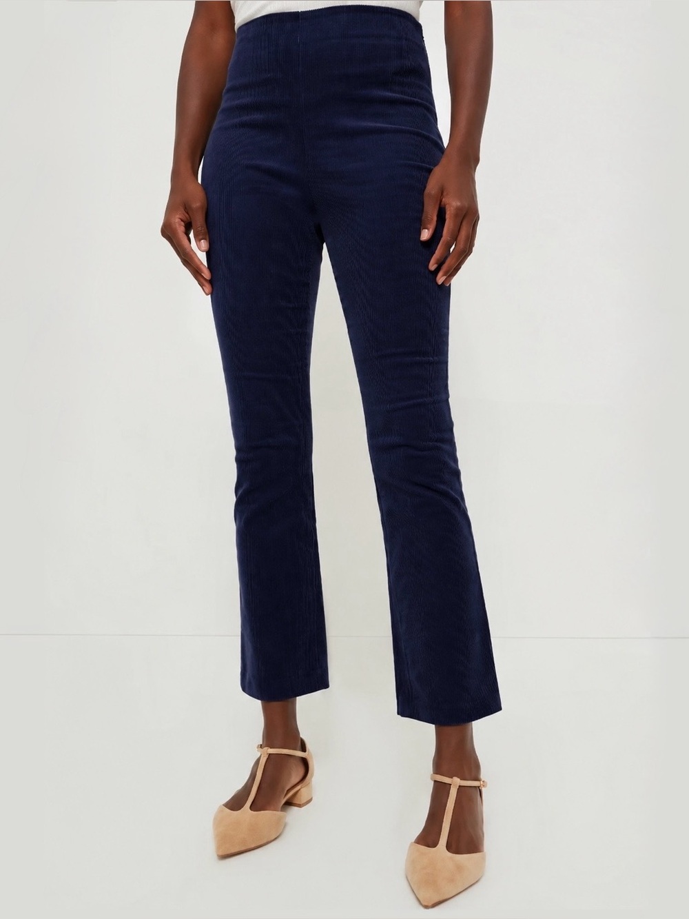 TUCKERNUCK Navy Corduroy Ashford Pants High Rise Crop S